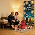 thumbnail image 5 of Lilixerw 2026 New Year Scene Door Banner,Happy New Year Print Front Door Cover for Wall and Party Backdrop,Reusable Polyester Fabric Door Hanging Decor,70.8x35.4 Inch, 5 of 6