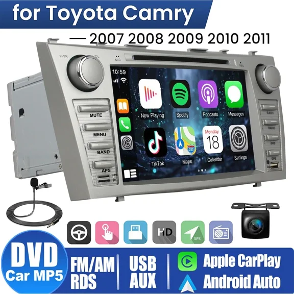 Woudy 7 Inch Android Auto Carplay Car Stereo Radio GPS Navi, for Toyota Camry 2007-2011
