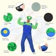 thumbnail image 4 of Satmonnus Super Brothers Costume Halloween Cosplay Jumpsuits with Hat and Mustaches, Festivals and Carnivals, Fancy Dress Outfits Halloween Costumes, Family Matching Halloween Cosplay Outfits, 4 of 10