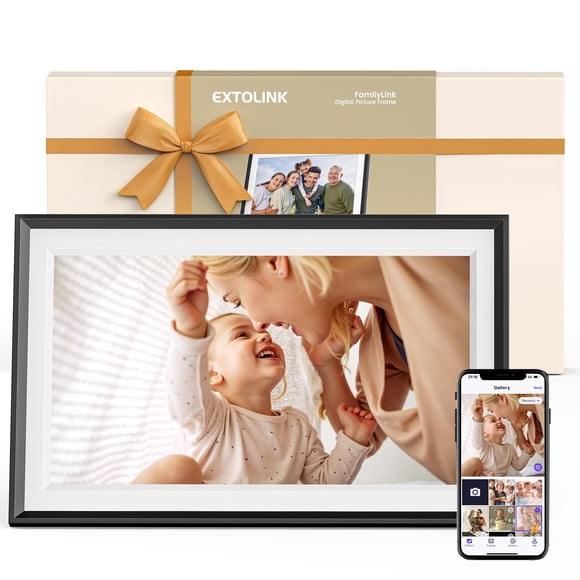 EXTOLINK 15.6" Smart WiFi Digital Picture Frame with 32GB Storage,Electronic Photo Frame with 1920 x 1800 HD IPS Touch Screen Auto-Rotate for Wall/Ta