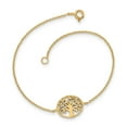 thumbnail image 2 of 925 Sterling Silver Polished Gold-plated Tree with CZ Chain Bracelet; for Adults and Teens; for Women and Men, 2 of 4