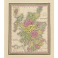 thumbnail image 2 of Vintage Maps 20x22 Black Ornate Wood Framed with Double Matting Museum Art Print Titled - Scotland 1849, 2 of 4