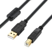 XBOHJOE USB Printer Cable 6.6FT – USB 2.0 Type A to Type B High-Speed Scanner Cord for HP, Canon, Brother, Epson, Dell, Lexmark & More – Heavy-Duty, Plug & Play, Black