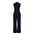 thumbnail image 5 of Maean Business Jumpsuits for Women Sleeveless Knit Wide Leg Crew Neck Rompers Long Work Pants with Pockets, 5 of 7