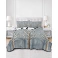 thumbnail image 2 of Quilt King Size Bedding Set, Forest Woodland Reversible Summer Quilt 3 Pieces, Steel Blue Trees Shadows Lightweight Bedspreads Coverlets with 2 Pillow Shams for All Seasons, 2 of 5