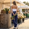thumbnail image 5 of Stralyhd Womens Wide Leg Sweatpants Relaxed Fit Drawstring High Waisted Lounge Travel Pants Dressy Casual Fall Fashion Outfits with Pockets Navy M, 5 of 5
