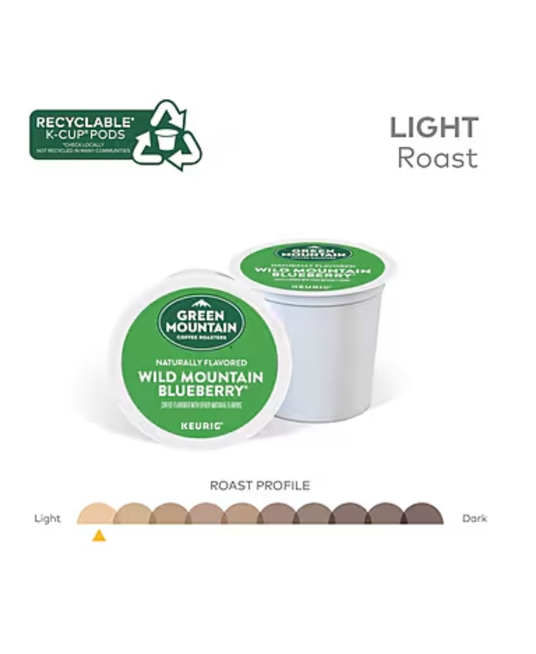 Green Mountain Wild Mountain Blueberry Coffee K Cups 2 Pack, 24 K Cups Each