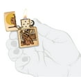 thumbnail image 5 of Zippo Wild West Skeleton Design Brushed Brass Pocket Lighter, 5 of 6