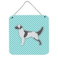 thumbnail image 1 of English Setter Checkerboard Blue Wall or Door Hanging Prints, 1 of 1