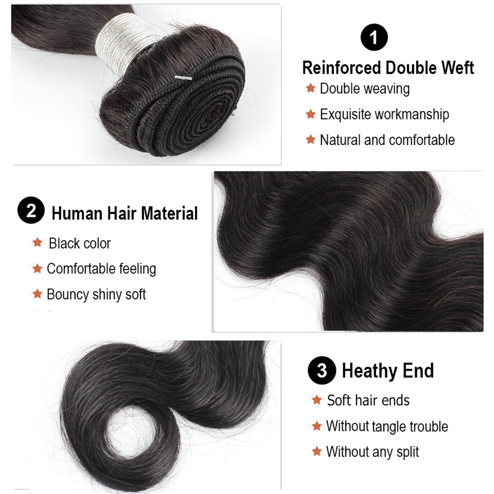 3 Body Wave Bundles with 13x4 Lace Frontal Closure Transparent Remy Human Hair Weave Black Remy Brazilian Hair Extension