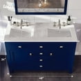 thumbnail image 2 of Totti Artemis 48" Blue Transitional Double Sink Bathroom Vanity w/ White Carrara Style Man-Made Stone Top, 2 of 7