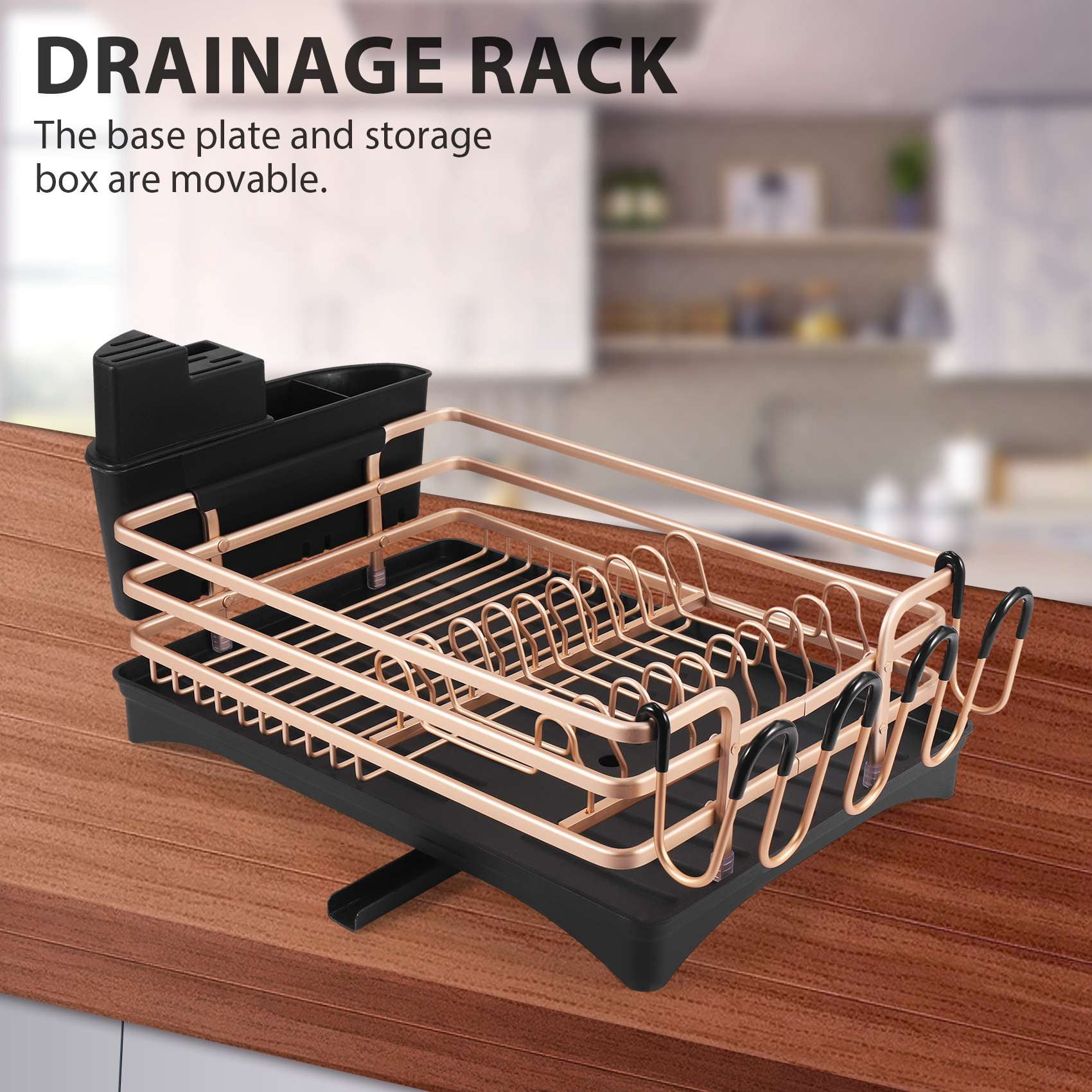 YASONIC Dish Drying Rack with Drainboard Small Stainless Steel Dish Drainer  with Swivel Spout - Dish Racks for Kitchen Counter- Rustproof Dish Rack