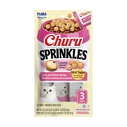 INABA Churu Sprinkles Cat Meal Topper, Soft & Chewy Baked Chicken with Taurine, Tuna & Salmon Recipe, 0.35 oz Packs, 3‑Count