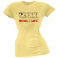 thumbnail image 1 of Music=Life Bass Clef Yellow Soft Juniors T-Shirt, 1 of 1