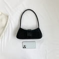 thumbnail image 3 of Bolso De Hombro Bolso De Mujer 2023 Patrón De Cocodrilo Hobo Bolso Brillante Embrague Femenino (Negro), 3 of 6