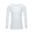 thumbnail image 2 of Sinleey Kids Girls Fleece Thermal Underwear Tops Crew Neck Long Sleeve Base Layer Tops Undershirt Type A White S, 2 of 8