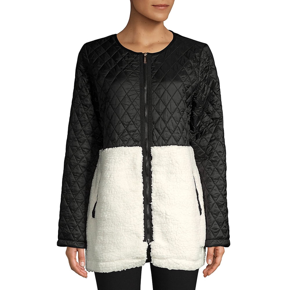 Calvin Klein Performance Metallic Quilted Sherpa Jacket