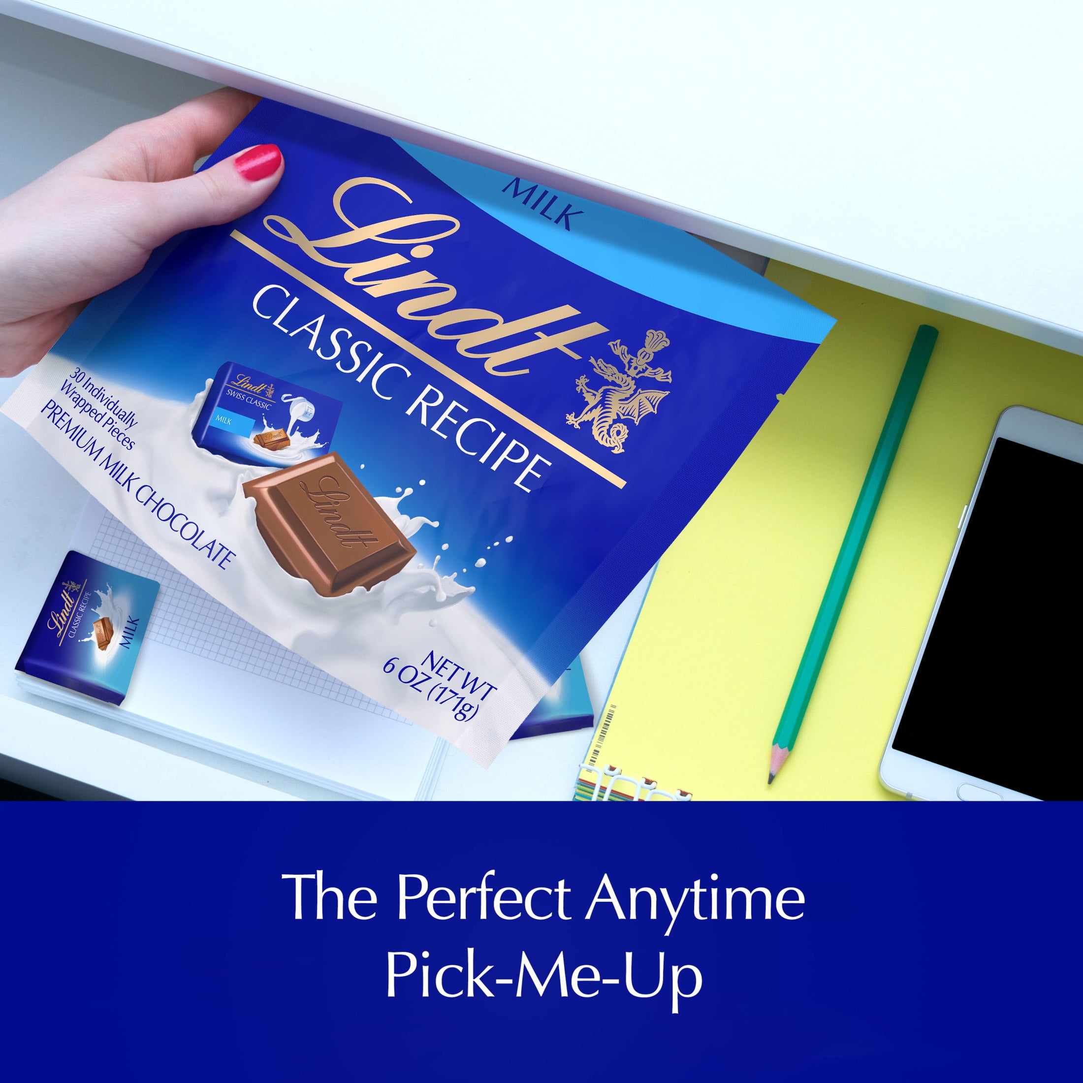 Lindt CLASSIC RECIPE Milk Chocolate Candy Individually Wrapped Pieces, 6.0 oz. Pouch