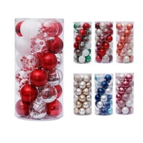 CHGBMOK 2.36''/60mm 30pcs Shatterproof White Plastic Christmas Ball Ornaments Decorative Xmas Balls Baubles Set with Stuffed Delicate Decorations