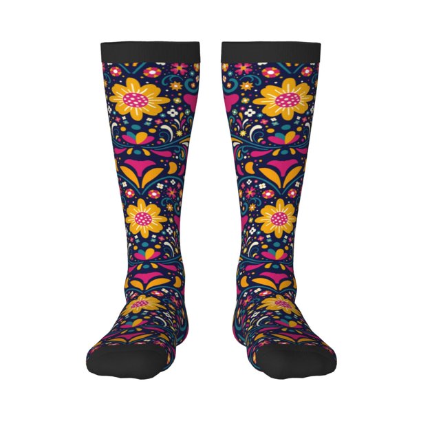 Balery Cinco De Mayo Floral Calcetines novedosos Calcetines deportivos Calcetines hasta la rodilla Calcetines de algodón Calcetines originales y geniales