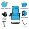 thumbnail image 6 of Gymax Folding Zero Gravity Lounge Chair Recliner w/ Cup Holder Tray Pillow Blue, 6 of 8