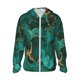 thumbnail image 1 of Balery Green Gold Glitter Sudadera ligera de manga larga con capucha y protección solar UPF 50+ para hombre y mujer, ideal para pesca y running-Small, 1 of 7