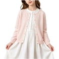 thumbnail image 3 of Abtuhar Toddler Kids Boys Girls Fall Winter Cardigan Coat Hollow Floral‑knit Round‑neck Coat for 1‑10 Years, 3 of 5