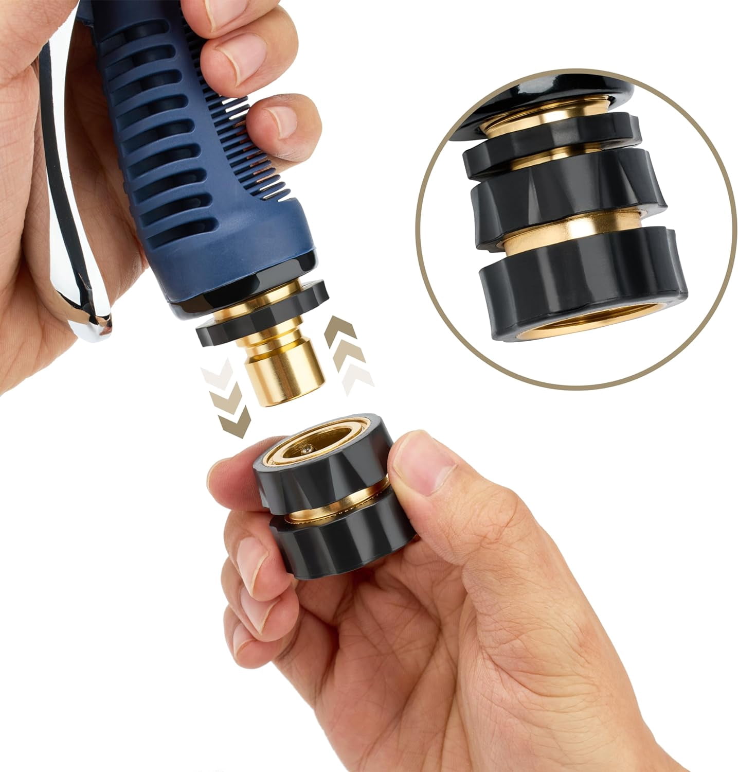 3/4 Inch Garden Hose Fitting Quick Connector Male and Female Set, 4 Set, Garden Hose Adapter, Quick Connect Hose Fittings, Garden Hose Connector, Hose Attachment