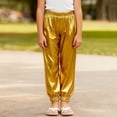 thumbnail image 2 of Splozh Toddler Girl Pants Fashion Girls Pants Sparkly Trousers Shiny Jogger Pants Street Dancewear Long Pants Trendy Trousers for Teenagers,Gold,4-5 Years, 2 of 6