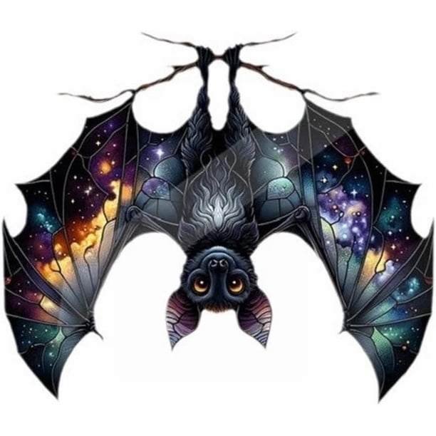 Decoración de murciélago para colgar en la ventana, acrílico teñido, atrapasol para Halloween, panel gótico para ventana, adornos para colgar en la pared, decoraciones de Halloween para interiores y h