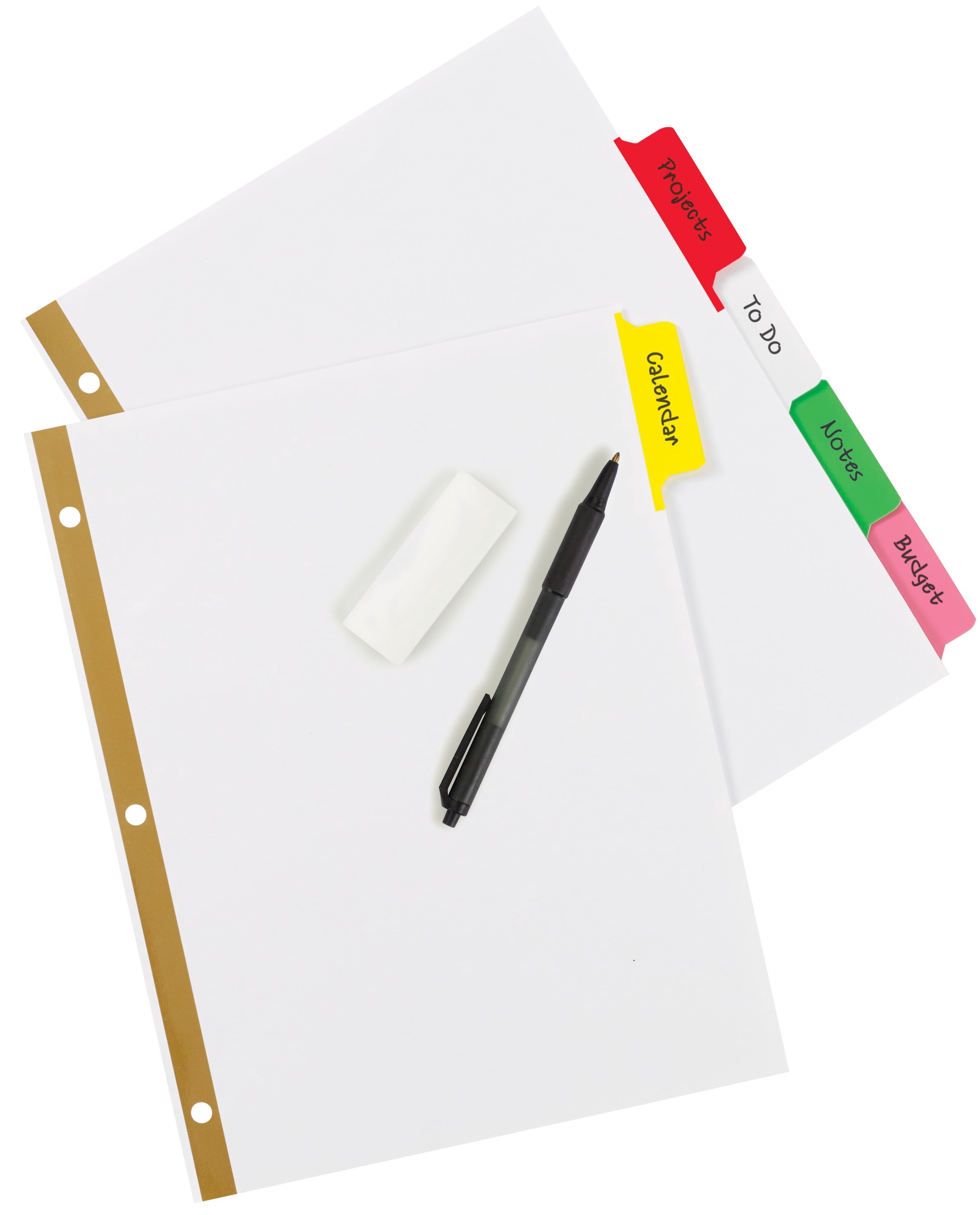 Avery Write & Erase Divider, 5-Tab, Paper, White Body, Multicolor Big Tabs, Handwrite, 1 Set