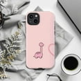 thumbnail image 5 of Adorable Dino Phone Case, Simple Cartoon Dinosaur Phone Cover for iPhone 16 15 14 13 12 11 Pro Max Mini Plus, Gift for Couple (Pink), 5 of 6