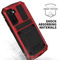 thumbnail image 7 of Samsung Galaxy S21 2021 Metal Case with Screen Protector, Dteck Outdoor Sports Military Heavy Duty Shockproof Sturdy Full Cover Hybrid Aluminum Metal Hard Case with Kickstand, Red, 7 of 7
