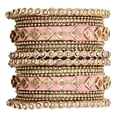 thumbnail image 1 of Traditional Silk Thread Kundan Bangle Set Gift for Women, 1 of 1