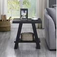 thumbnail image 2 of Narrow Side End Table with Storage Shelf, Wood Nightstand Sofa Table for Living Room, Bedroom, Black, 2 of 6