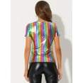 thumbnail image 4 of Disfraz de Halloween Top Multicolor Brillante Metálica Para Mujer Negro multicolor XS, 4 of 5