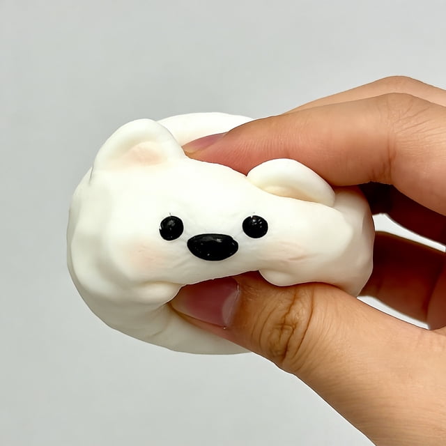 Slow Rising Stress Relief Puppy and Milk Cake Fidget Toy, Kawaii Squishy Foam, Satisfying Squish for Anxiety, Desk or Travel, 1 Pack