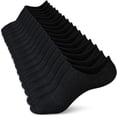 thumbnail image 1 of XmhyTop 10 pares de calcetines invisibles para mujer, antideslizantes, de corte bajo, para uso informal y formal, suaves y elásticos, negros, L (talla: 8-10,5), 1 of 2