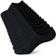 thumbnail image 1 of Zhuge 10 pares de calcetines invisibles para mujer, antideslizantes, de corte bajo, con forro invisible para uso informal y formal, suaves, negros, L (talla: 8-10,5), 1 of 2