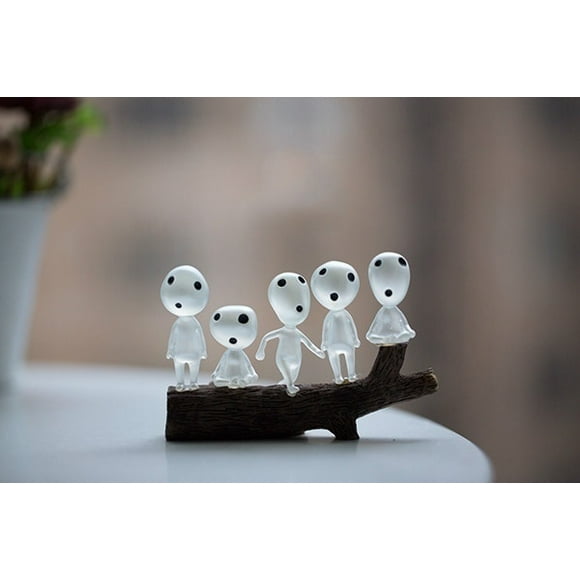 10 Pcs Princess Mononoke Luminous Studio Ghibli Resin Action Figure Kodamas Glow In Dark Figurines Elf Tree Dolls Model Kids Toys