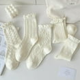 thumbnail image 2 of YooGuoGuo 5 Pairs Cute Lace Mesh Ruffle Frilly Socks Aesthetic Crew Socks Cottagecore Fall Socks Lolita Clothes Fairycore Stuffs, 2 of 7