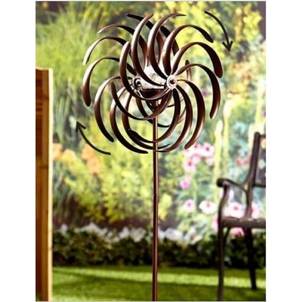 Weather Resistant Double Spiral Solar Lighted Garden Wind Spinner Yard Art Decor This Is The Perfect Accent Piece For By Usa Premium Com Double Spiral Solar Garden Spinner, Wind Spinners For The Garden