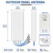 Outdoor Directional 4x4 Mimo TV Antenna Set with 4000 Yards Reception Range, Ports