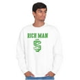 thumbnail image 3 of Cool Rich Man Dollar Sign Money Men's Big & Tall Crewneck Sweatshirt Brisco Brands 3X, 3 of 5