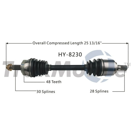CV Axle Shaft Fits select: 2012-2017 HYUNDAI AZERA