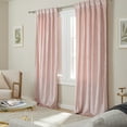 thumbnail image 2 of TOWN & COUNTRY LUXE Velour Solid Heavyweight Indoor Curtains, Light Filtering Opacity, Triple Pinch Pleat Top, Plush Velvet, 2-Pack Set, 27"x96", Blush, 2 of 11