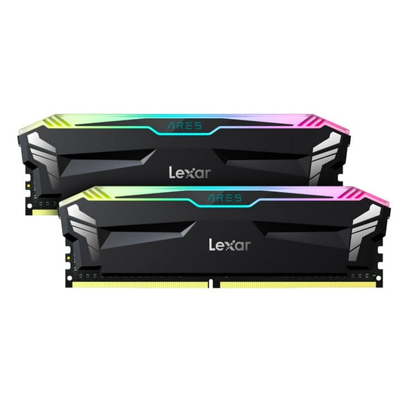 Lexar 32 Go (2x16GB) ARES RGB DDR4 RAM 3600MT/s CL18 1.35V Mémoire de Bureau, Compatible avec Intel XP 2.0 et AMD Ryzen, Noir (LD4BU016G-R3600GDLA)
