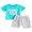 Turquoise Green, variant on Bagilaanoe 2pcs Newborn Baby Girls Short Pants Set Short Sleeve Letter T-Shirt Tops   Shorts 6M 12M 18M 24M Infant Casual Summer Outfits