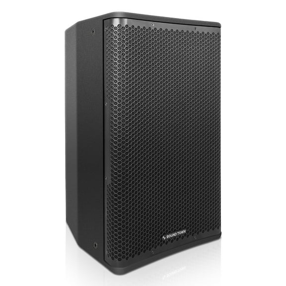 Sound Town Oberon Series 12" 1200W Powered PA/DJ Speaker with 2-Channel Mixer and Onboard DSP, TWS Bluetooth, Plywood, Black (OBERON-112PW)