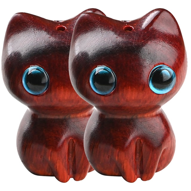 Shisuyan Wooden Cat Hanging Charm for Decor Brown Synthetic Material 2pcs